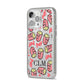 Personalised Popcorn Initials iPhone 14 Pro Max Glitter Tough Case Silver Angled Image