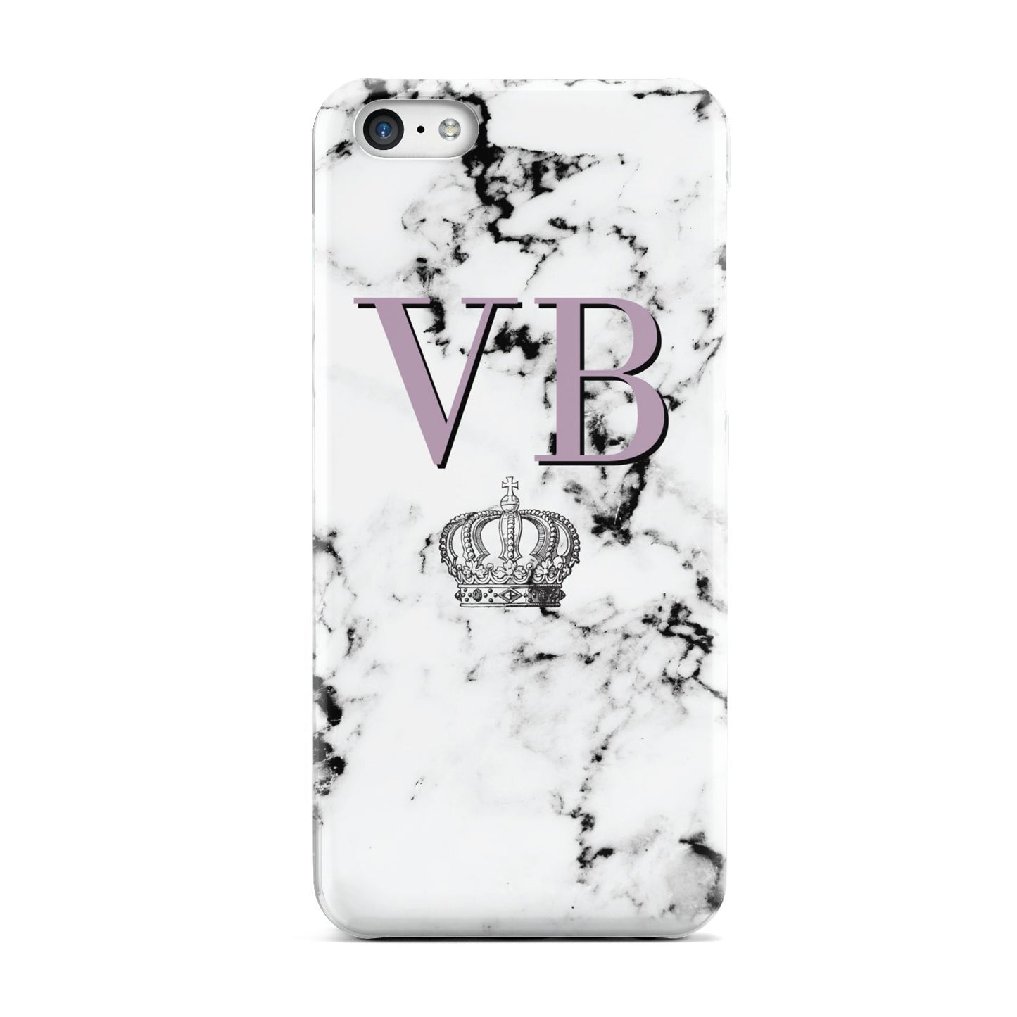 Personalised Princess Crown Initials Marble Apple iPhone 5c Case
