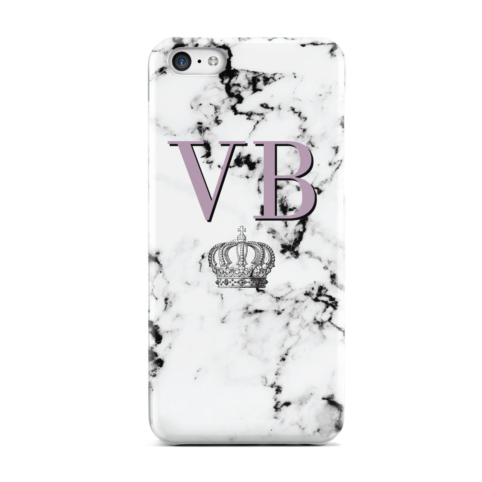 Personalised Princess Crown Initials Marble Apple iPhone 5c Case
