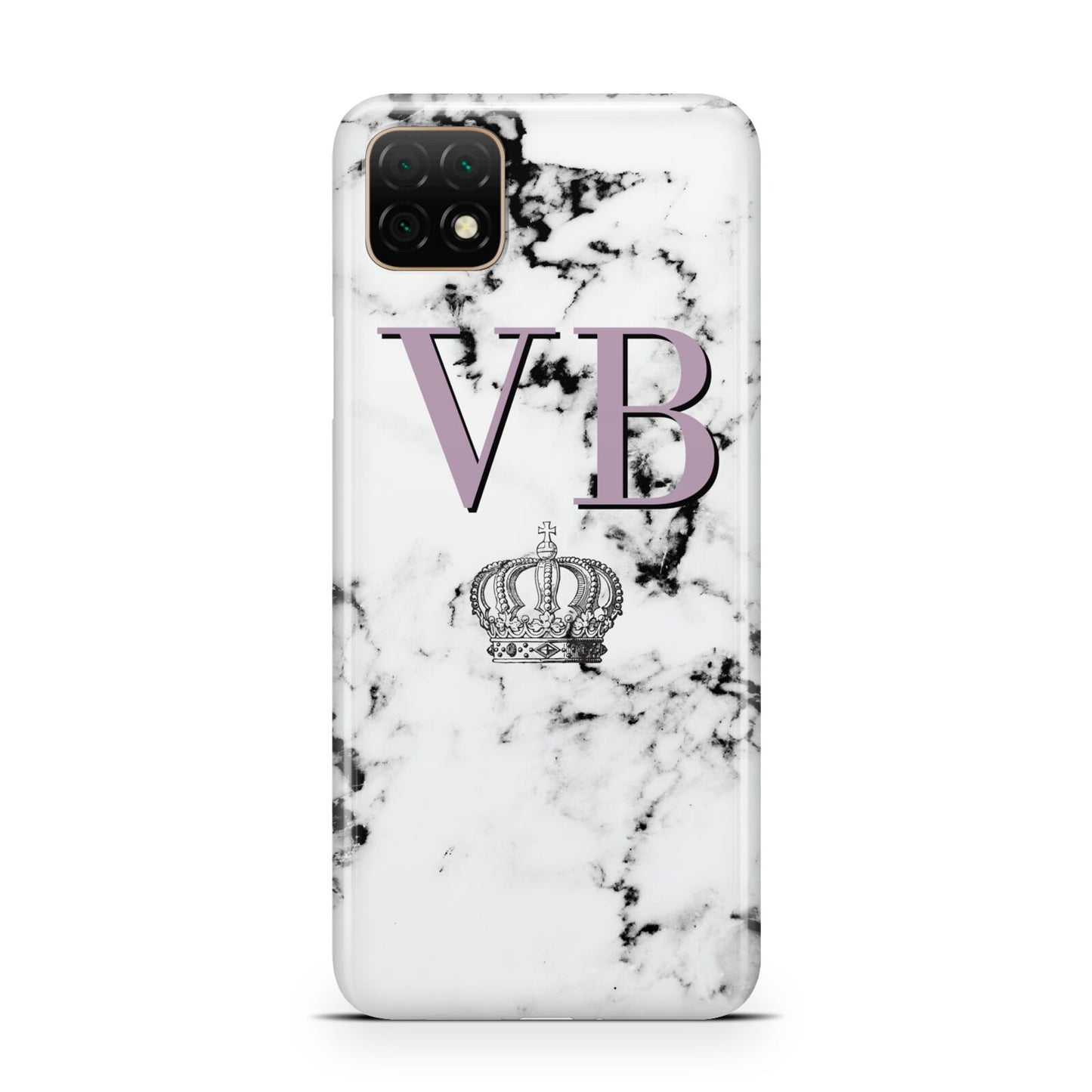 Personalised Princess Crown Initials Marble Huawei Enjoy 20 Phone Case
