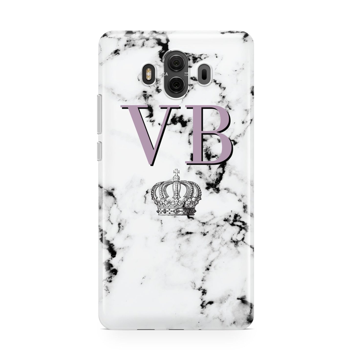 Personalised Princess Crown Initials Marble Huawei Mate 10 Protective Phone Case