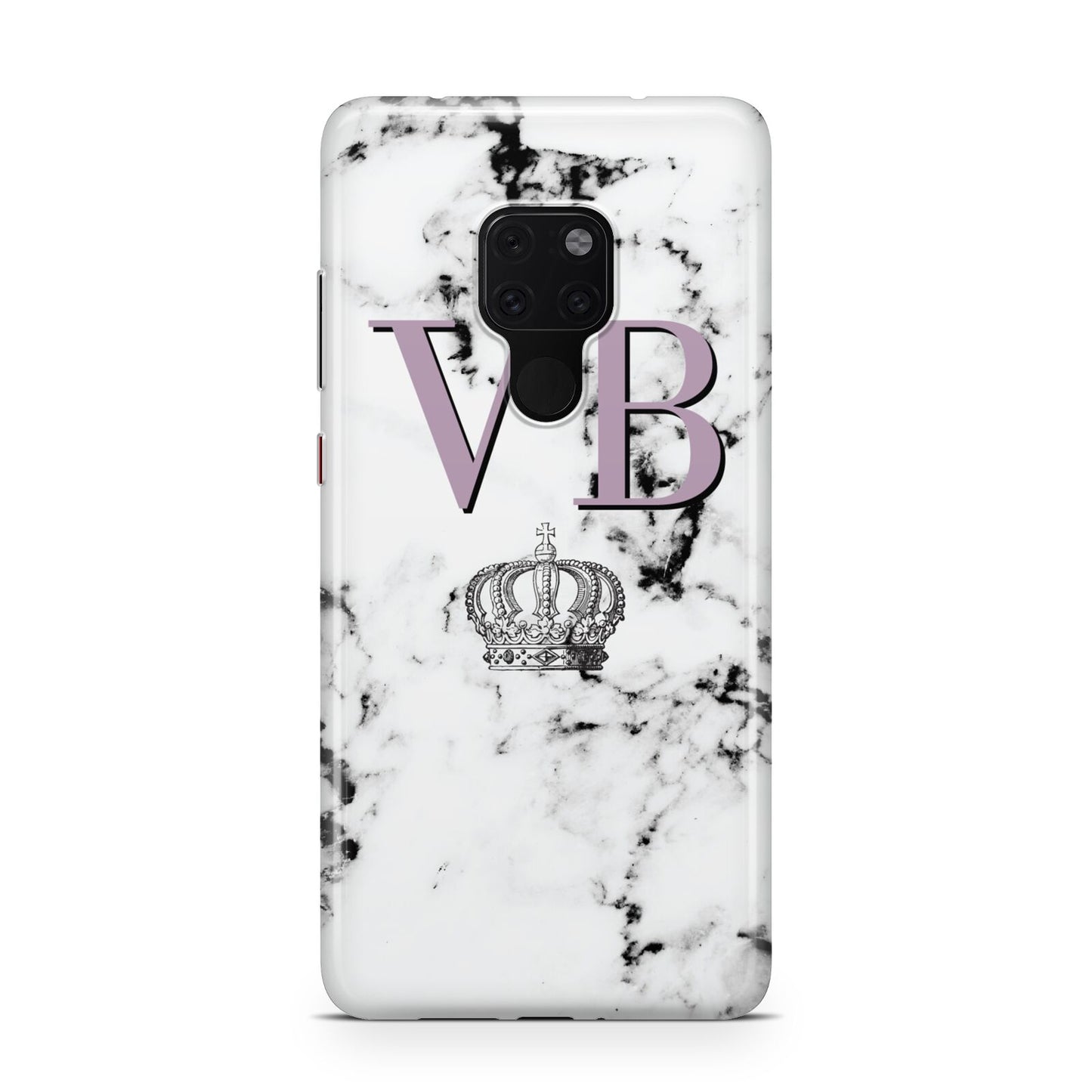 Personalised Princess Crown Initials Marble Huawei Mate 20 Phone Case
