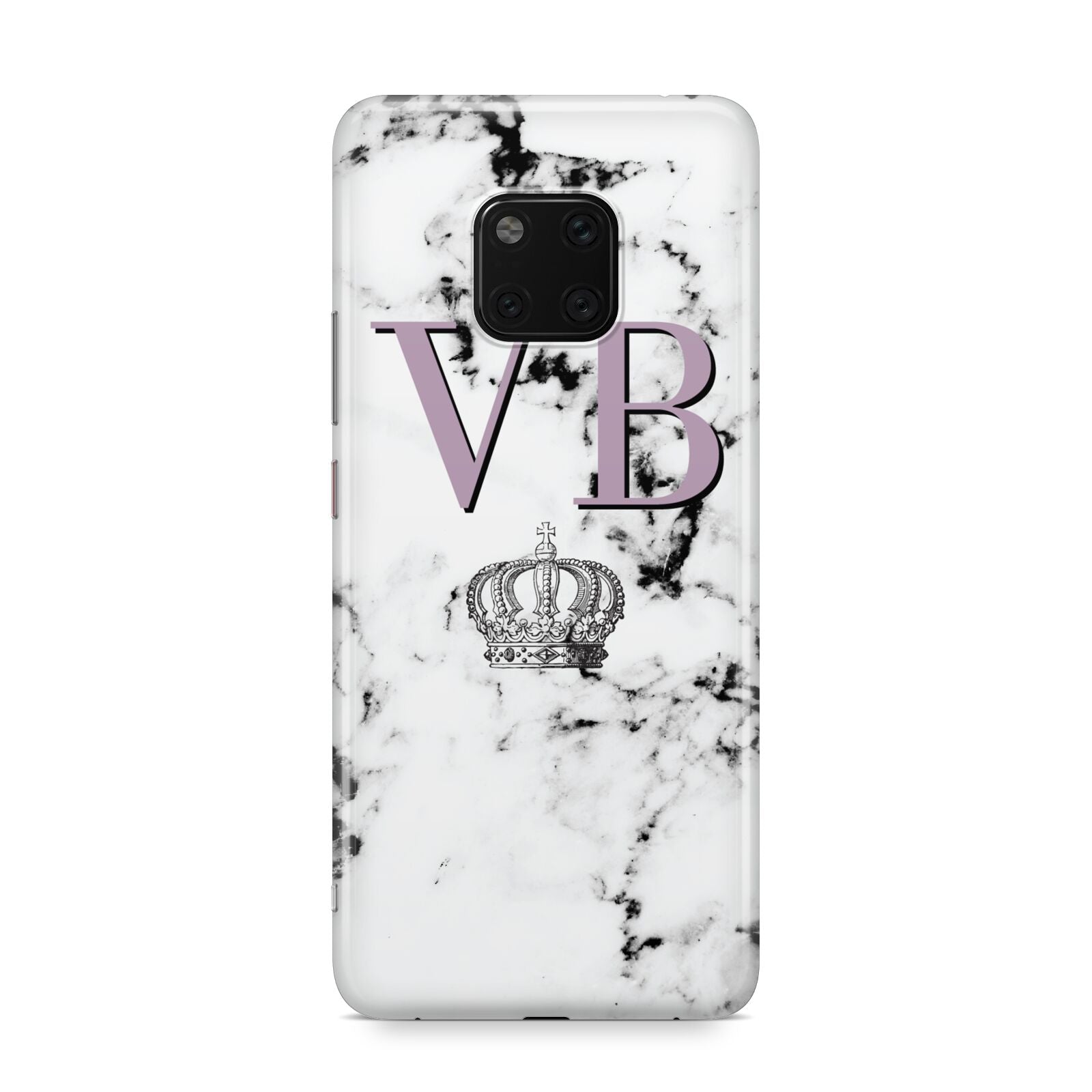 Personalised Princess Crown Initials Marble Huawei Mate 20 Pro Phone Case