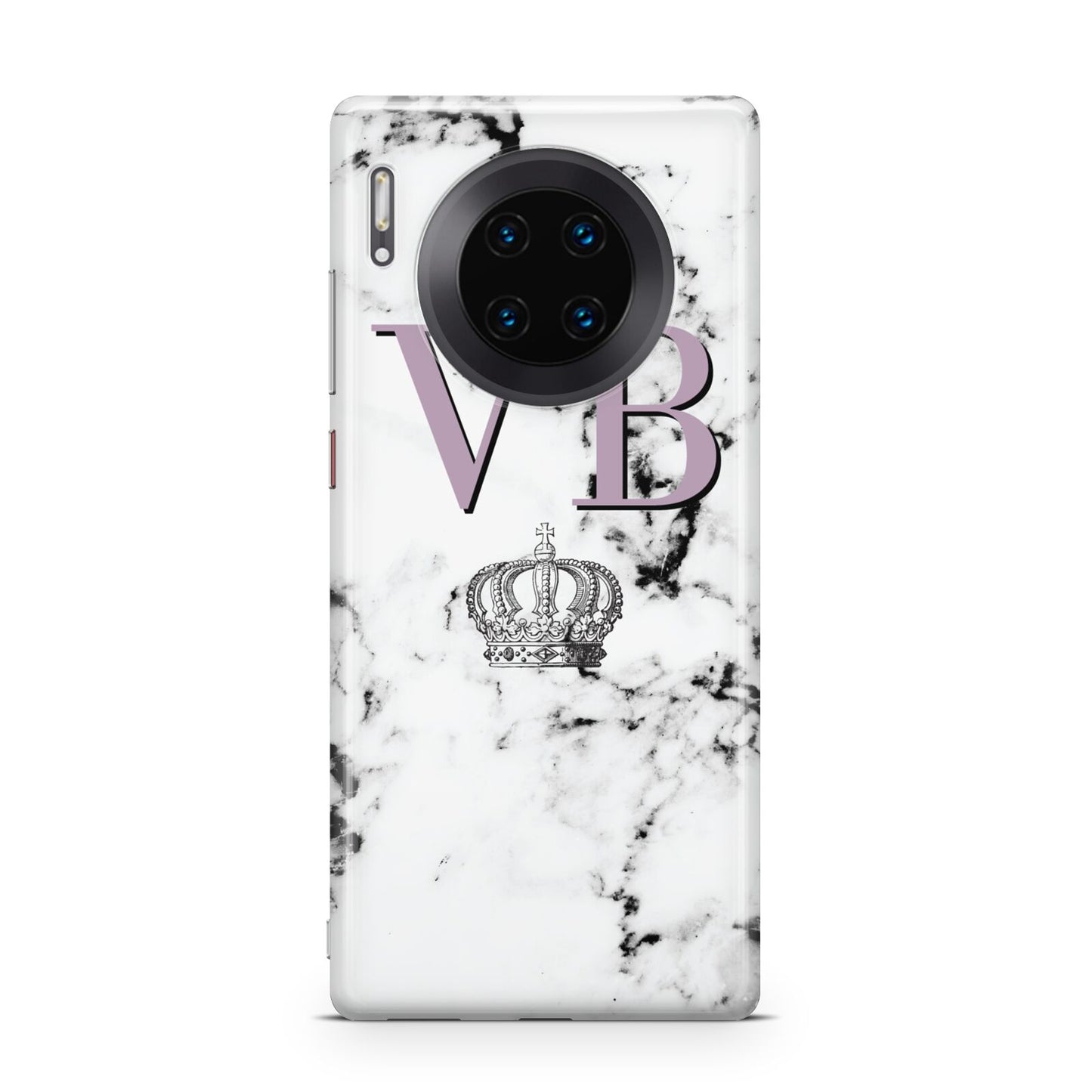 Personalised Princess Crown Initials Marble Huawei Mate 30 Pro Phone Case