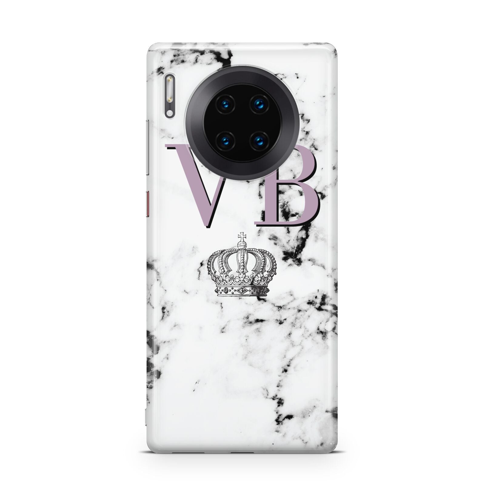 Personalised Princess Crown Initials Marble Huawei Mate 30 Pro Phone Case