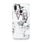 Personalised Princess Crown Initials Marble Huawei Nova 3 Phone Case