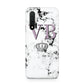Personalised Princess Crown Initials Marble Huawei Nova 6 Phone Case