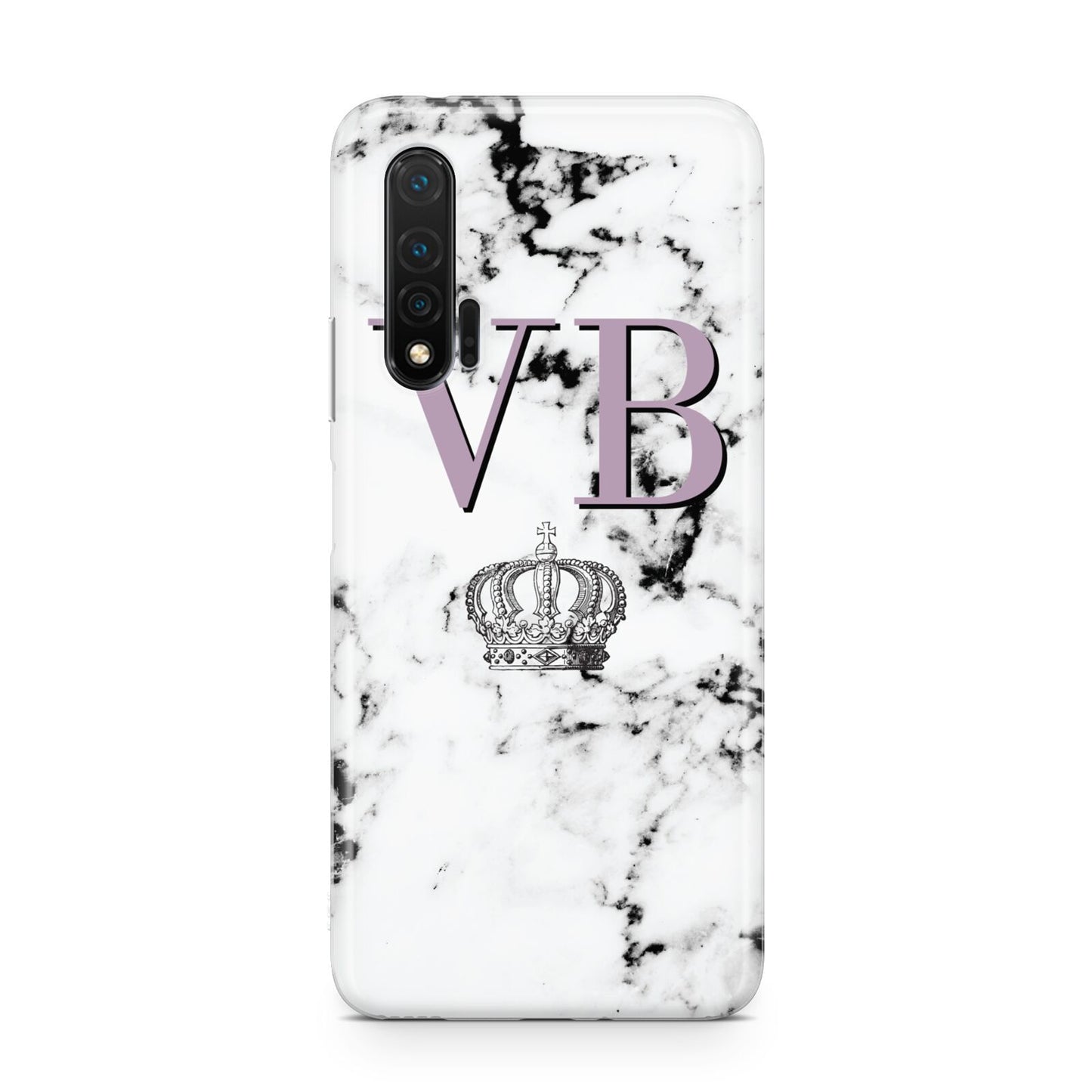 Personalised Princess Crown Initials Marble Huawei Nova 6 Phone Case