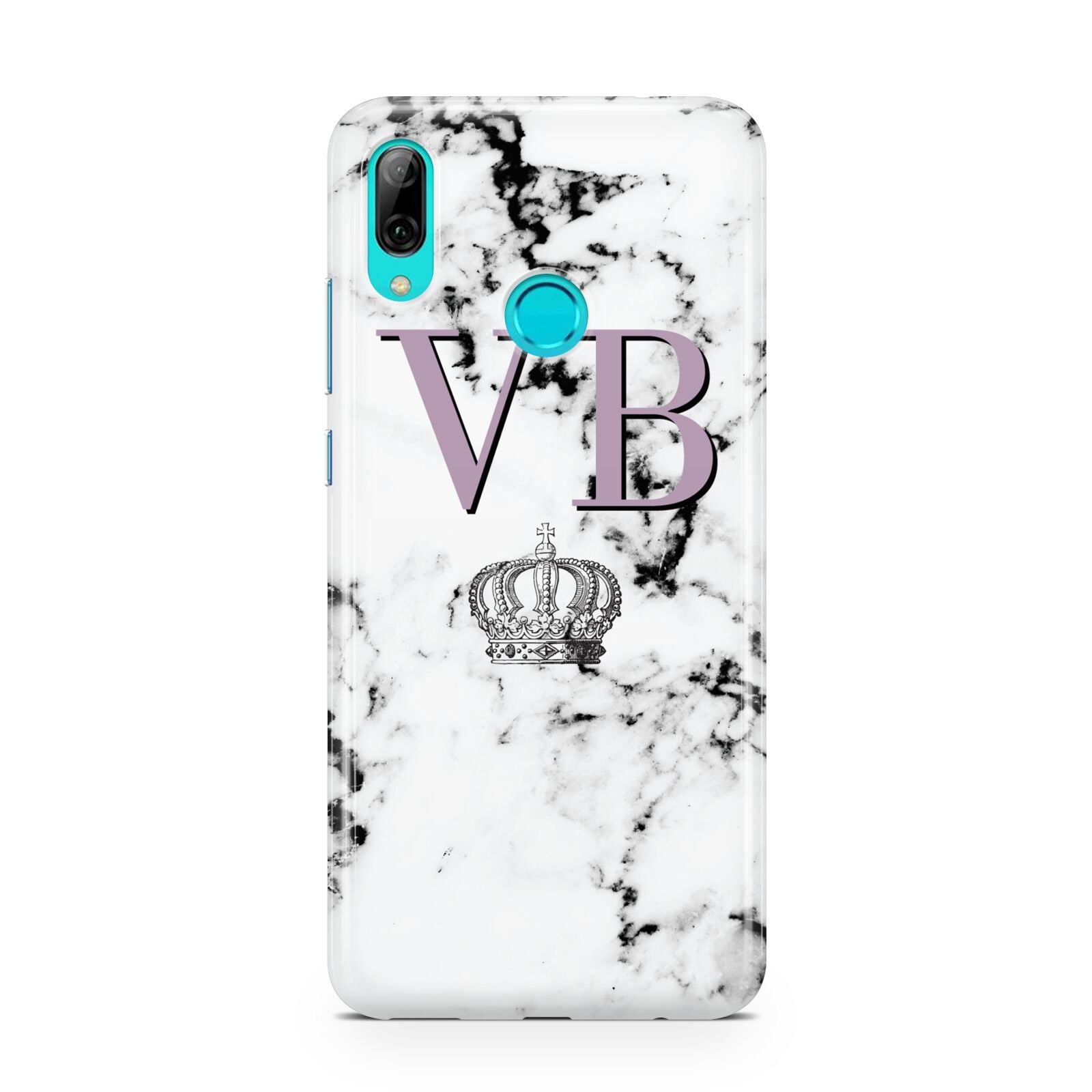 Personalised Princess Crown Initials Marble Huawei P Smart 2019 Case