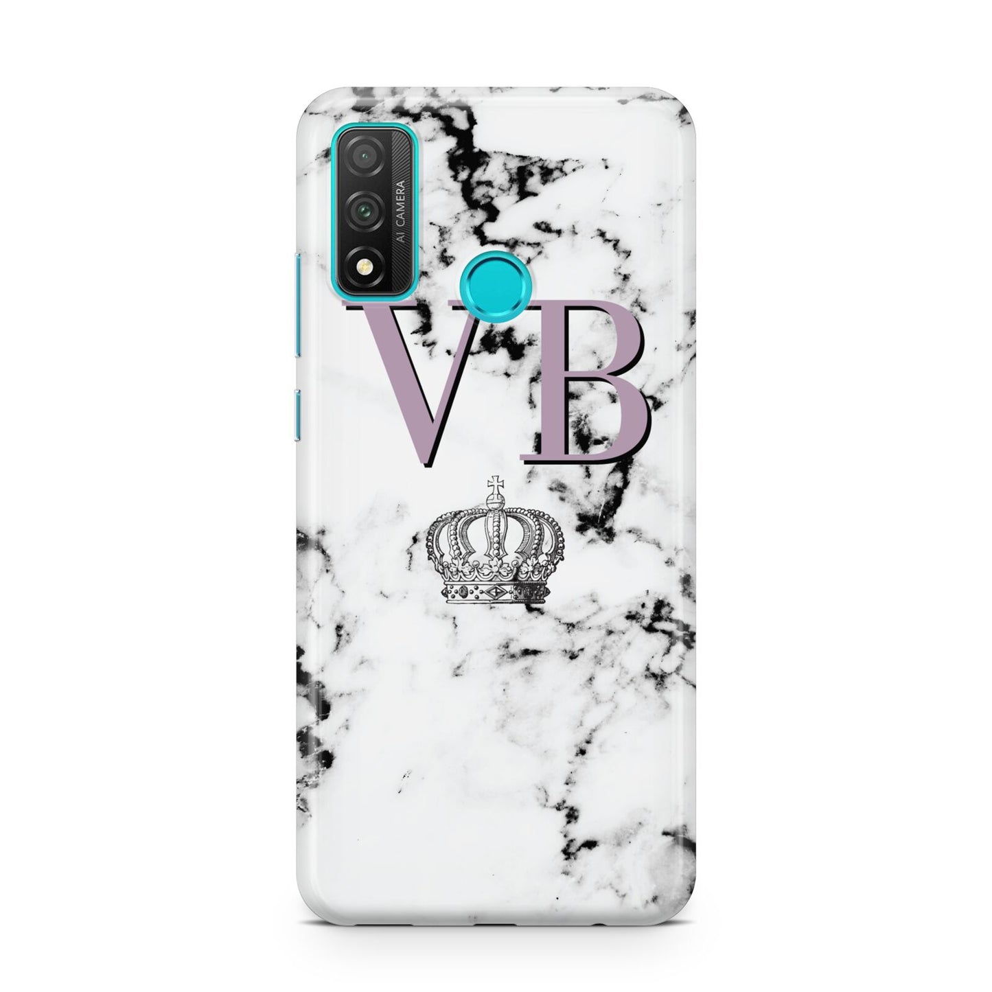 Personalised Princess Crown Initials Marble Huawei P Smart 2020