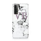 Personalised Princess Crown Initials Marble Huawei P Smart 2021