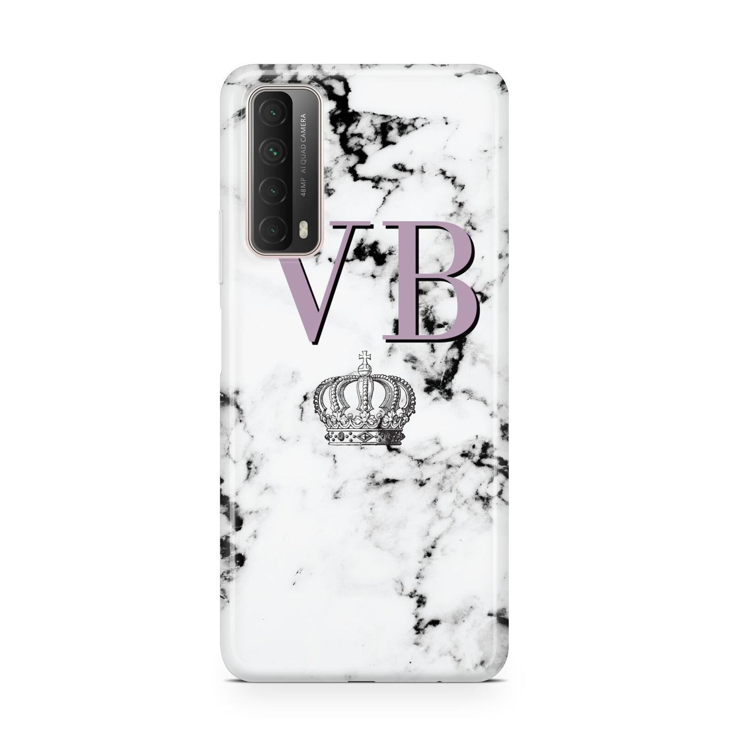 Personalised Princess Crown Initials Marble Huawei P Smart 2021