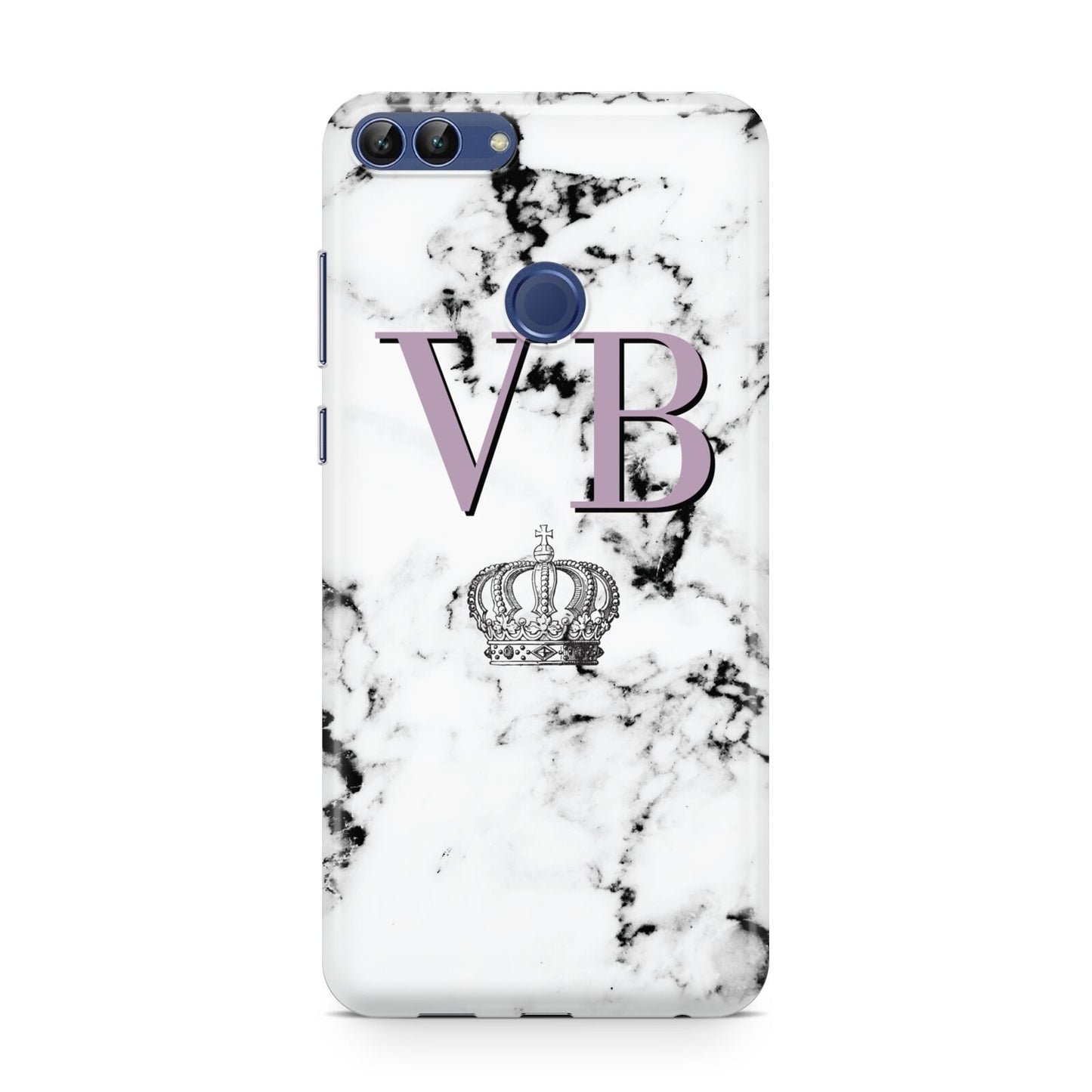 Personalised Princess Crown Initials Marble Huawei P Smart Case