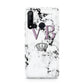 Personalised Princess Crown Initials Marble Huawei P20 Lite 5G Phone Case