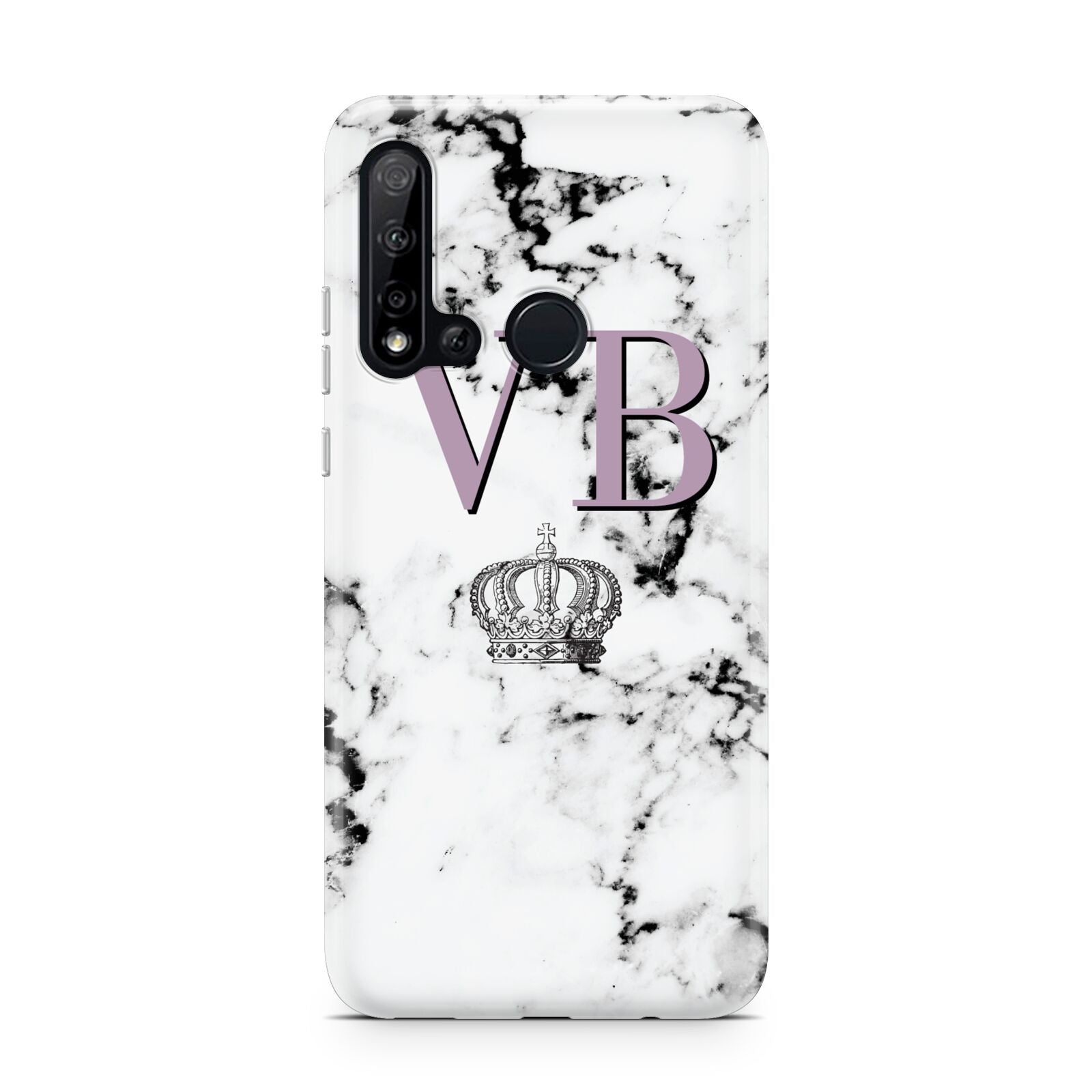 Personalised Princess Crown Initials Marble Huawei P20 Lite 5G Phone Case