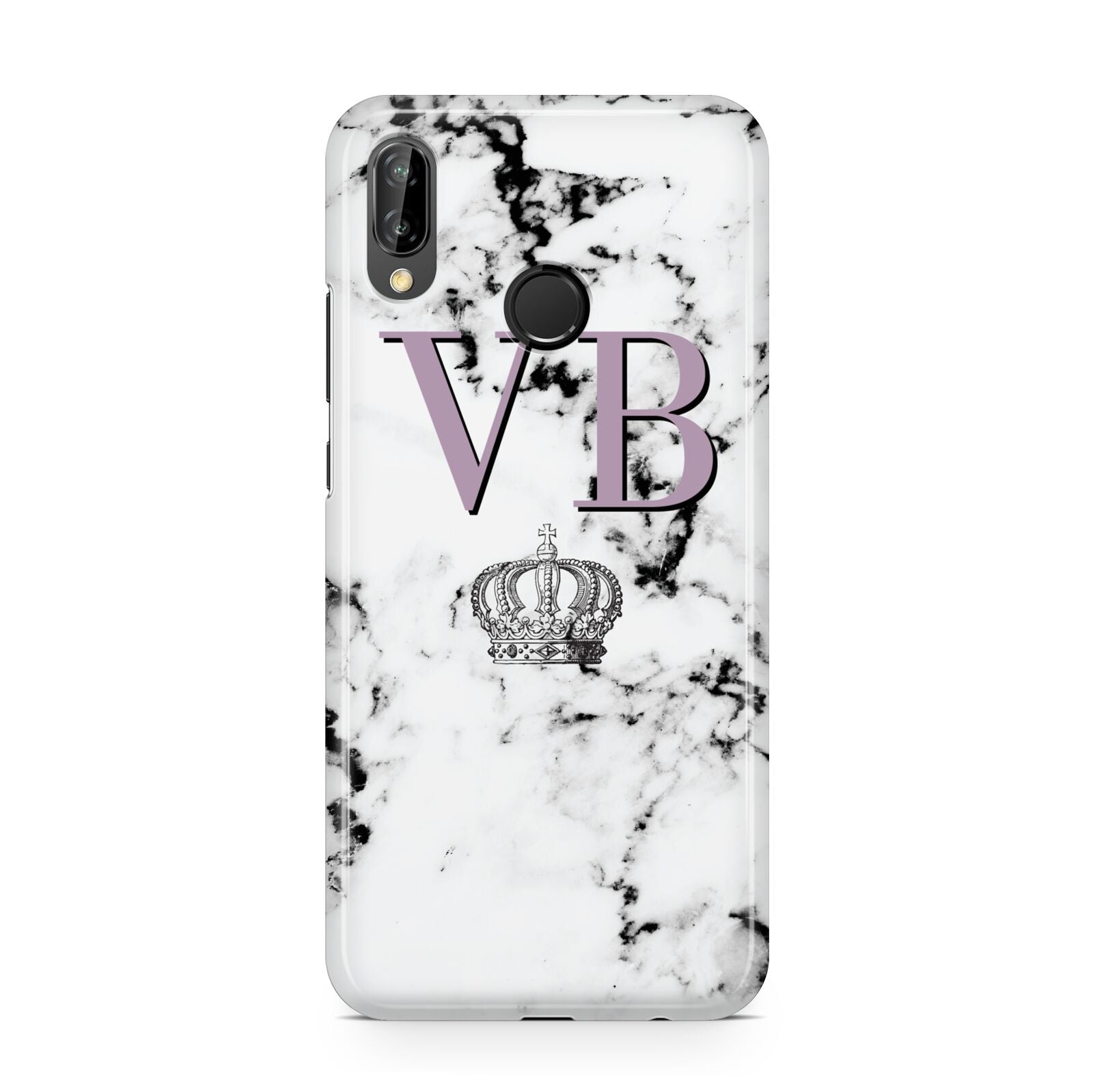 Personalised Princess Crown Initials Marble Huawei P20 Lite Phone Case