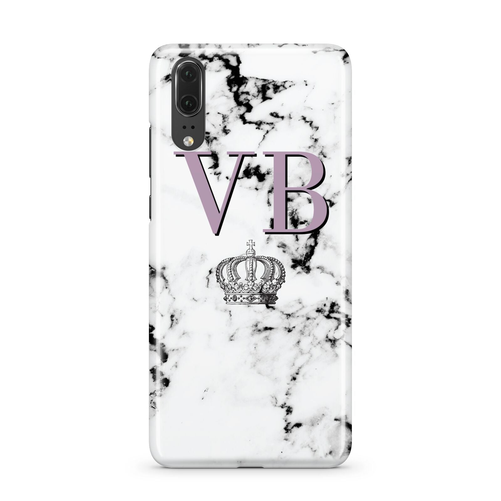 Personalised Princess Crown Initials Marble Huawei P20 Phone Case