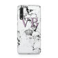Personalised Princess Crown Initials Marble Huawei P20 Pro Phone Case