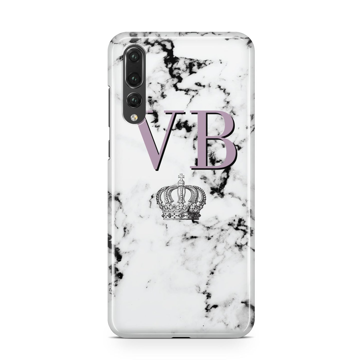 Personalised Princess Crown Initials Marble Huawei P20 Pro Phone Case