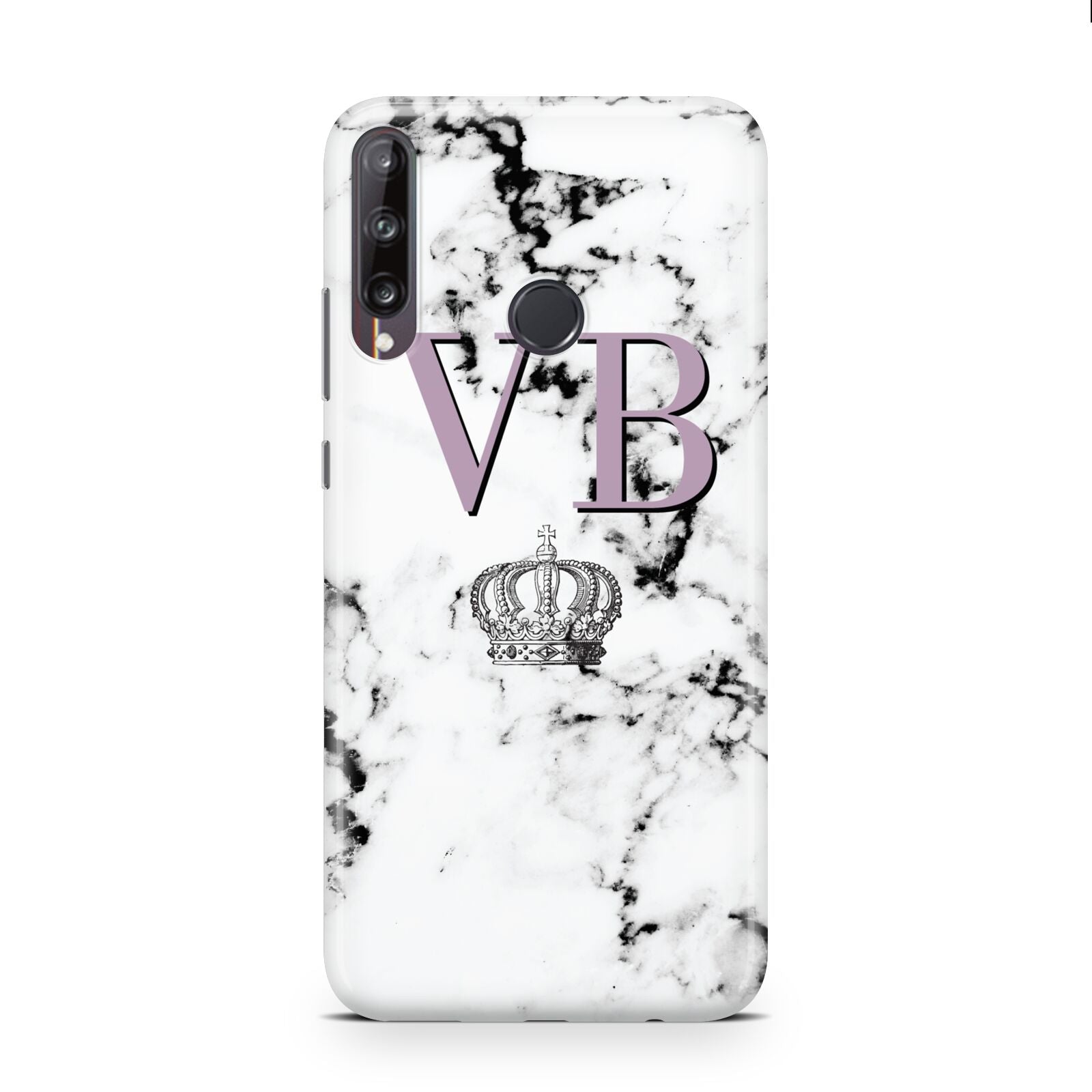 Personalised Princess Crown Initials Marble Huawei P40 Lite E Phone Case