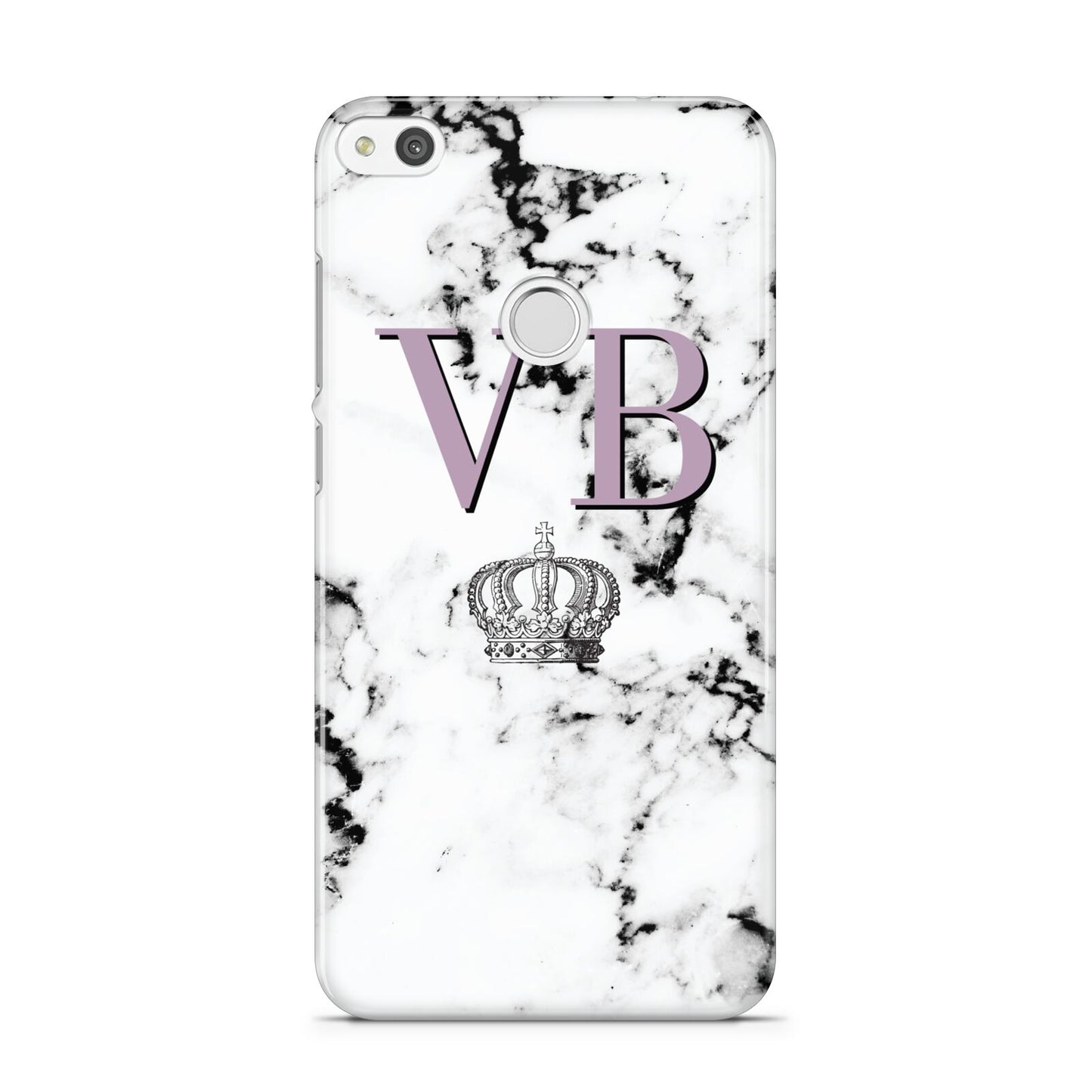 Personalised Princess Crown Initials Marble Huawei P8 Lite Case