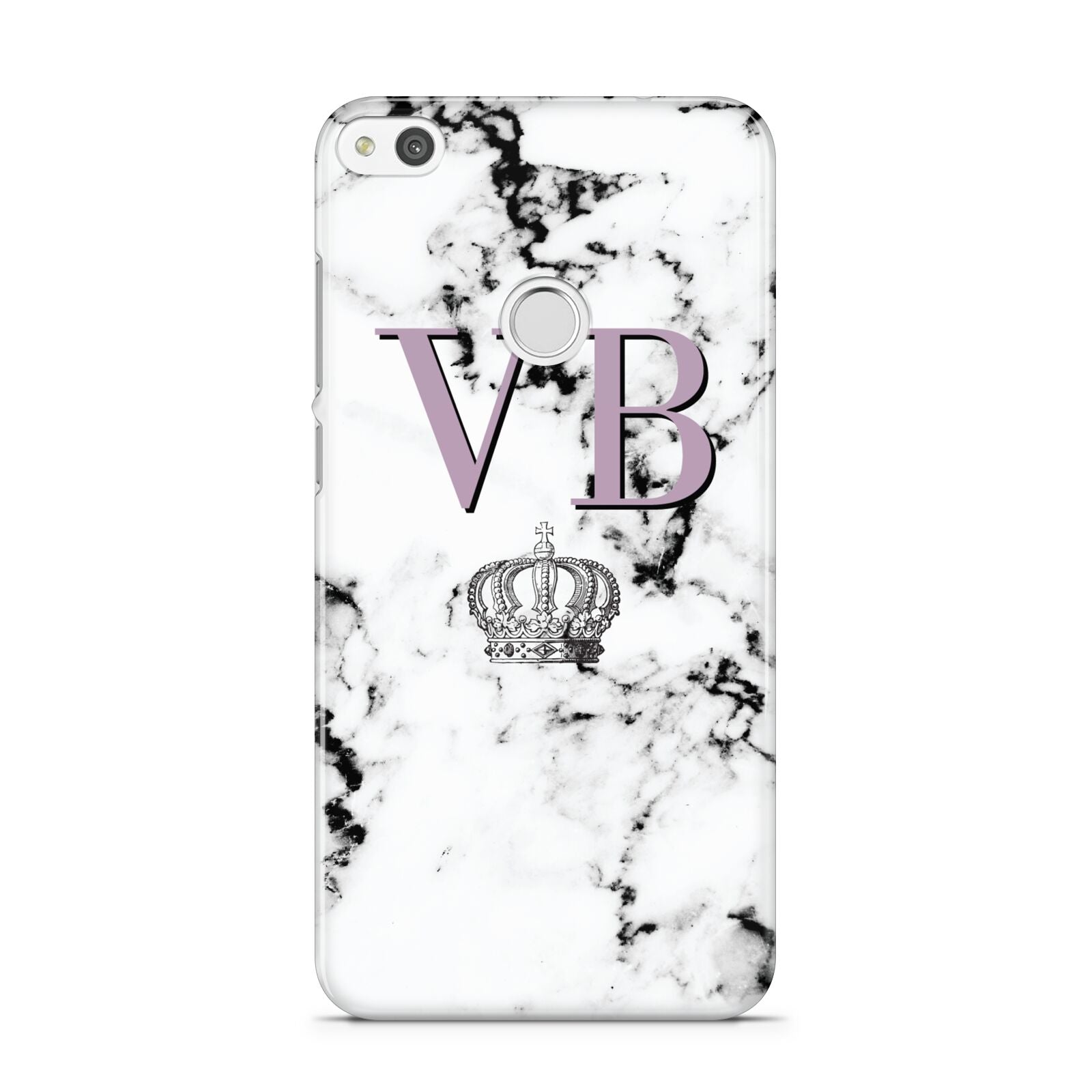 Personalised Princess Crown Initials Marble Huawei P8 Lite Case