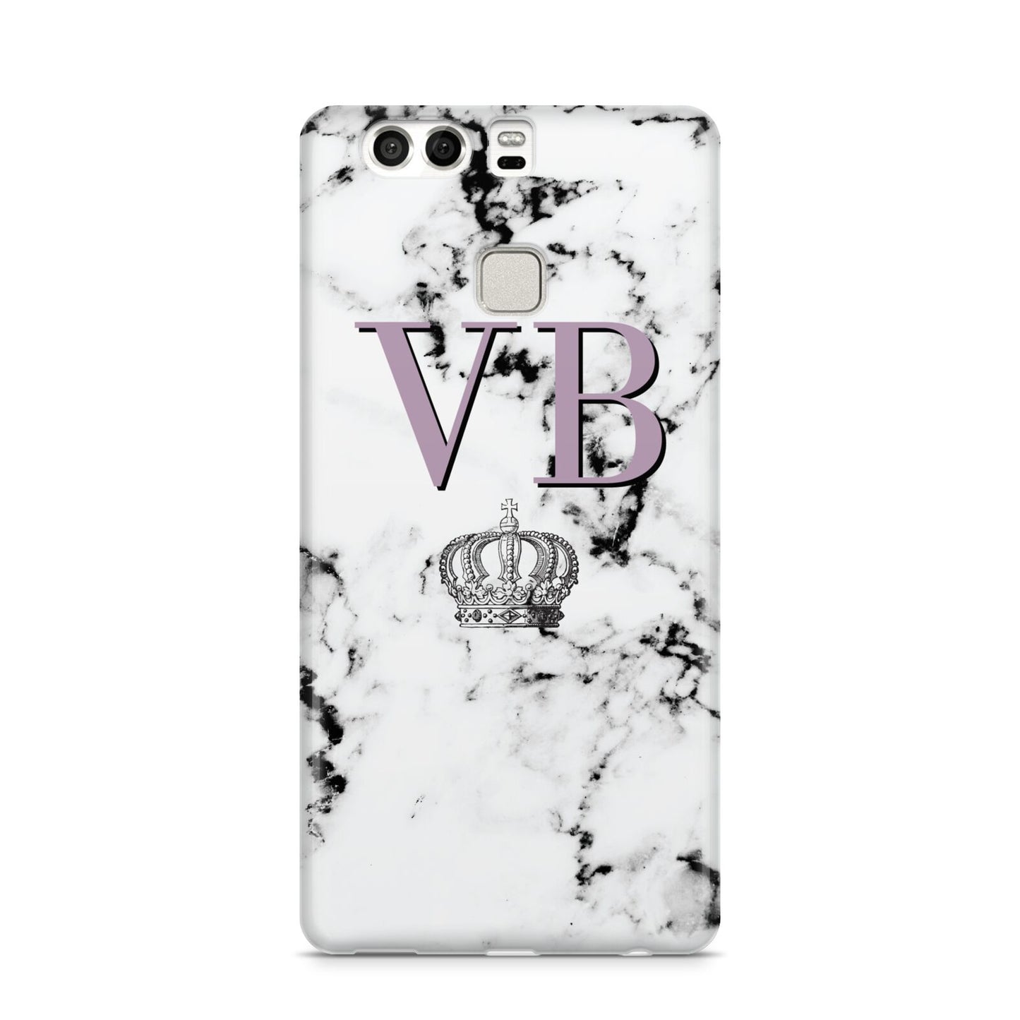 Personalised Princess Crown Initials Marble Huawei P9 Case