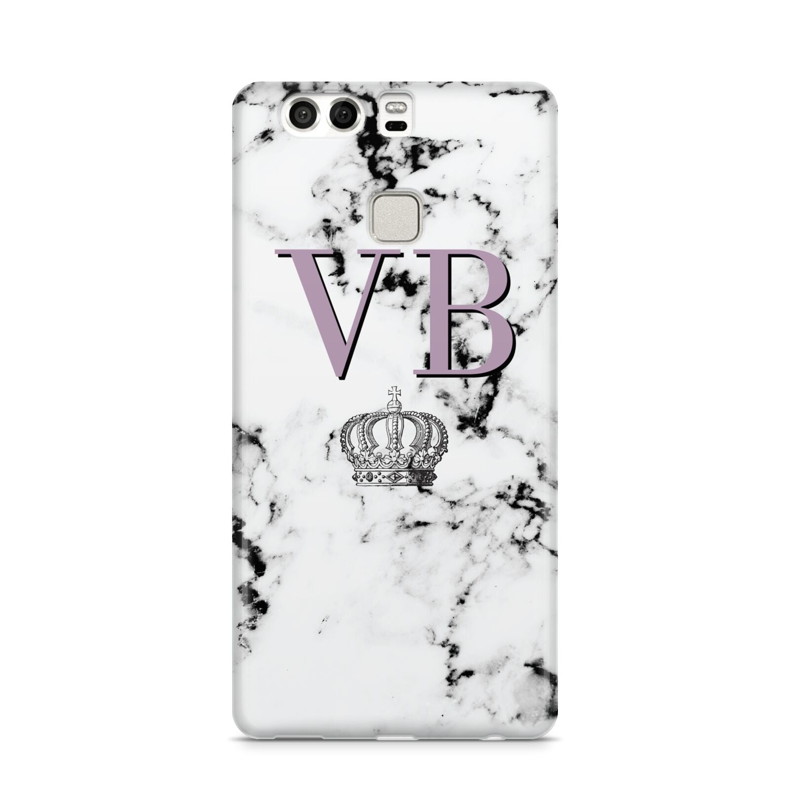 Personalised Princess Crown Initials Marble Huawei P9 Case