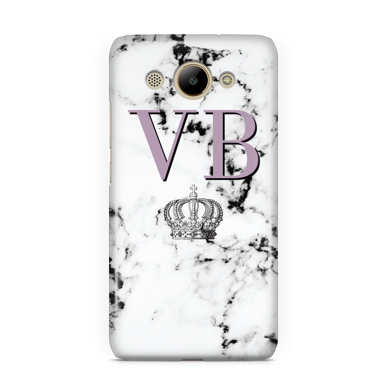 Personalised Princess Crown Initials Marble Huawei Y3 2017