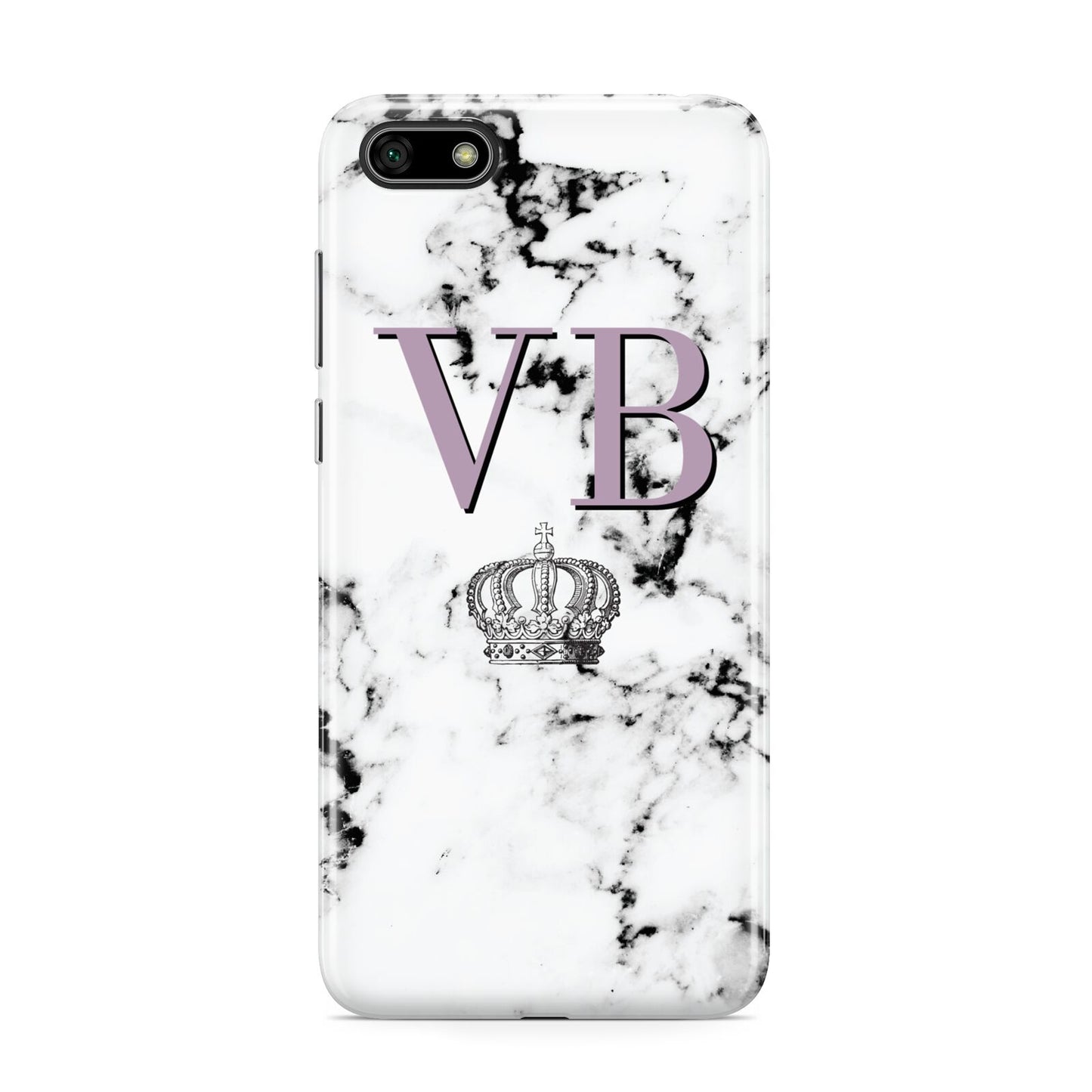 Personalised Princess Crown Initials Marble Huawei Y5 Prime 2018 Phone Case