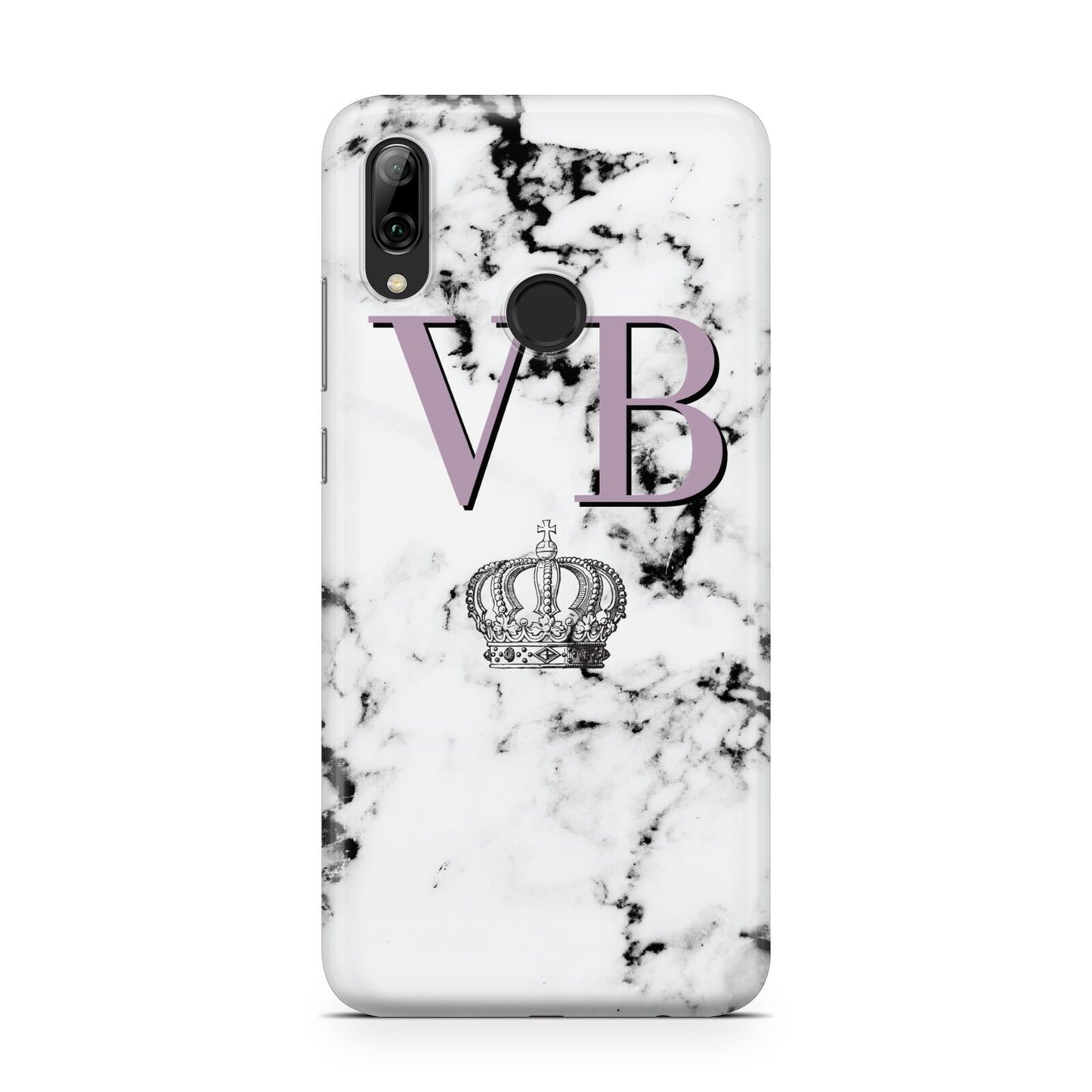 Personalised Princess Crown Initials Marble Huawei Y7 2019