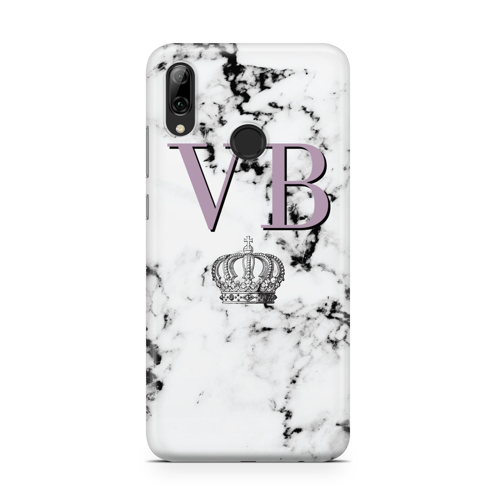 Personalised Princess Crown Initials Marble Huawei Y7 2019