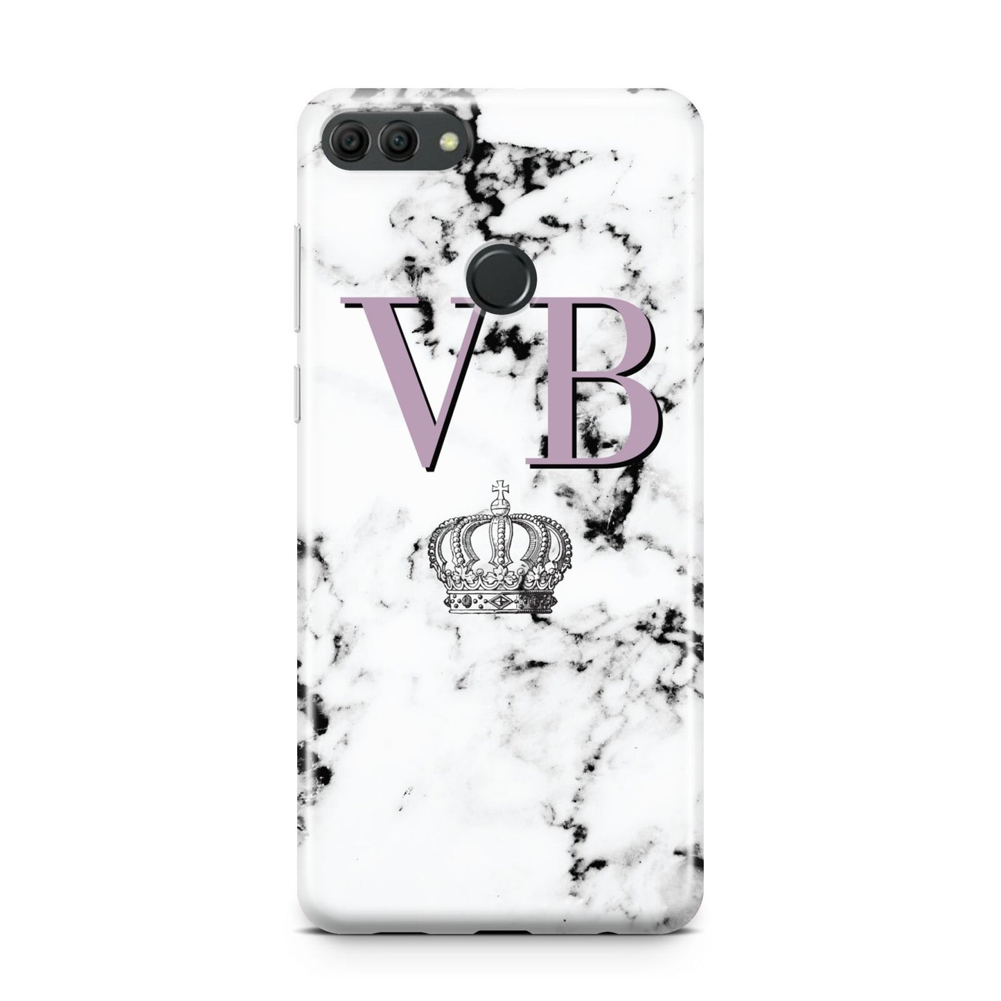 Personalised Princess Crown Initials Marble Huawei Y9 2018