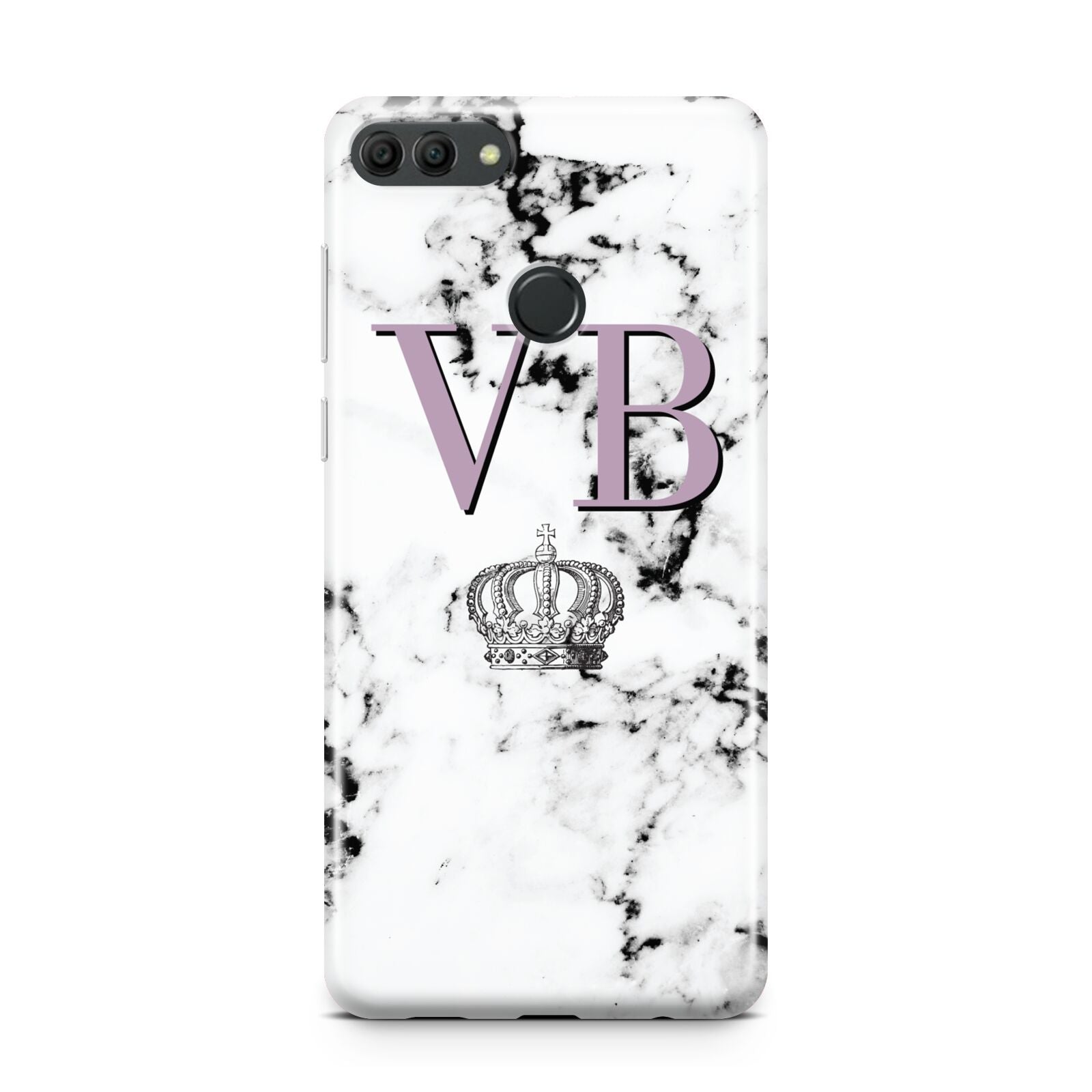 Personalised Princess Crown Initials Marble Huawei Y9 2018
