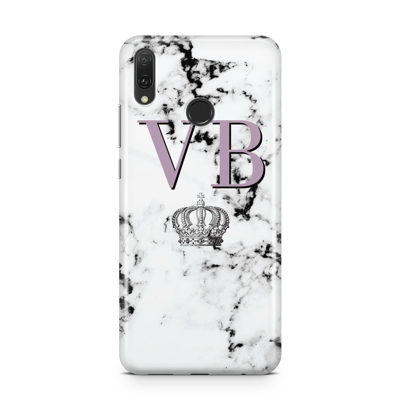 Personalised Princess Crown Initials Marble Huawei Y9 2019