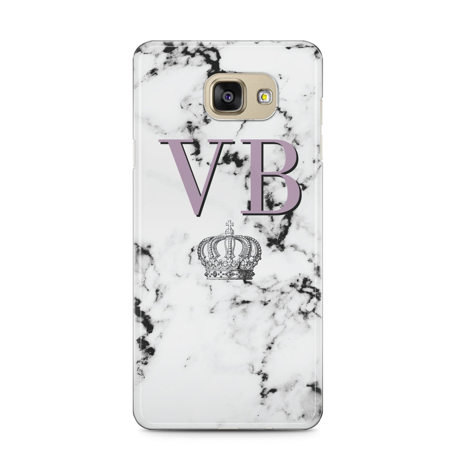 Personalised Princess Crown Initials Marble Samsung Galaxy A5 2016 Case on gold phone