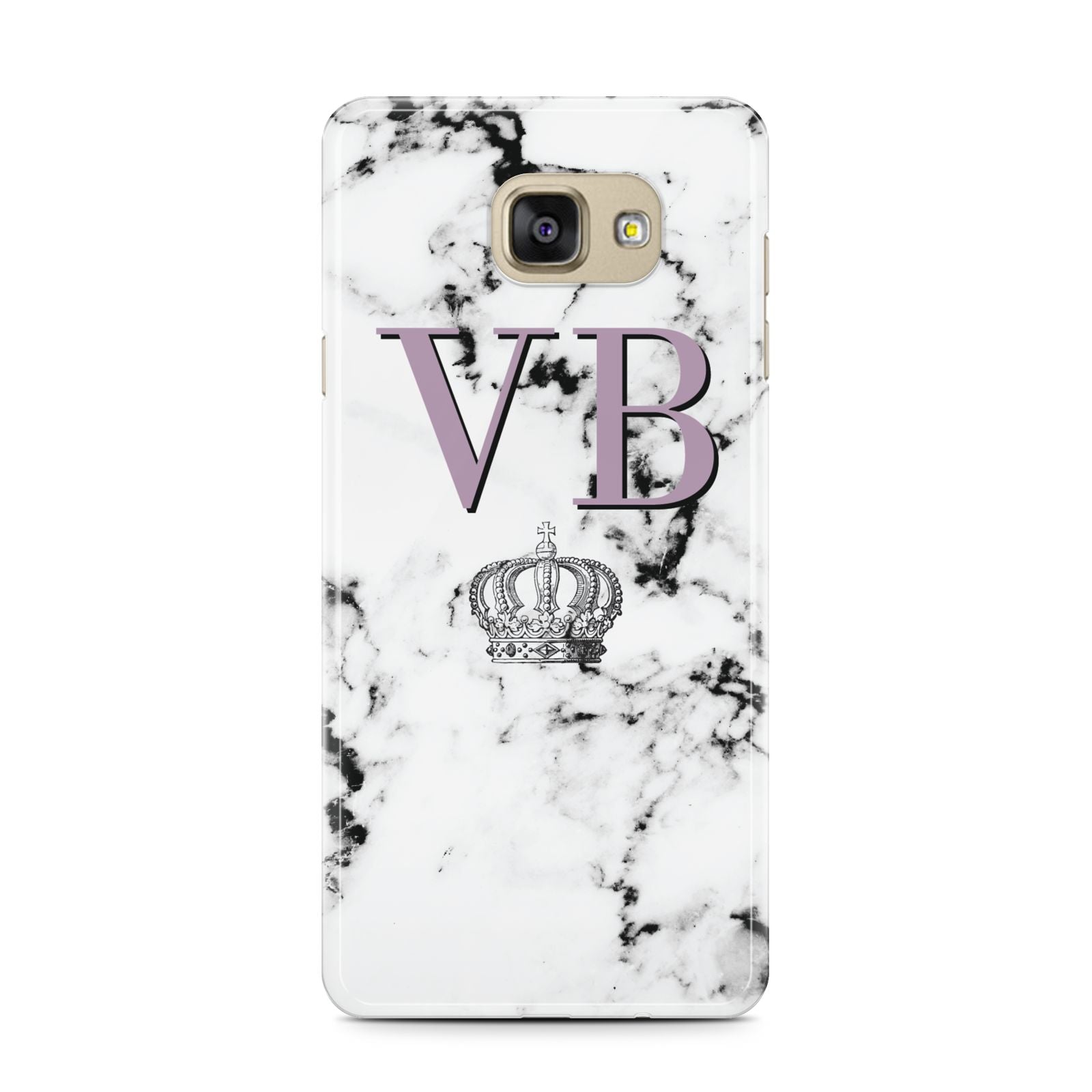 Personalised Princess Crown Initials Marble Samsung Galaxy A7 2016 Case on gold phone