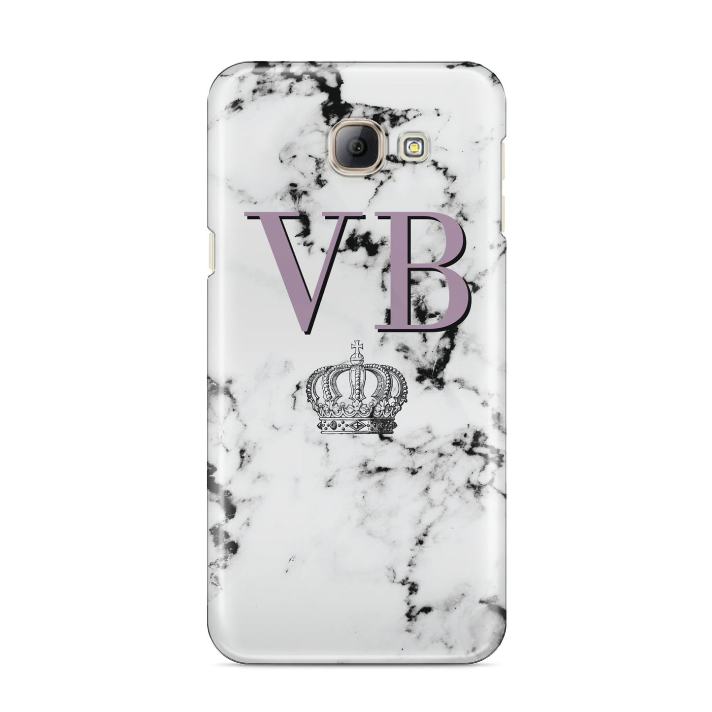 Personalised Princess Crown Initials Marble Samsung Galaxy A8 2016 Case