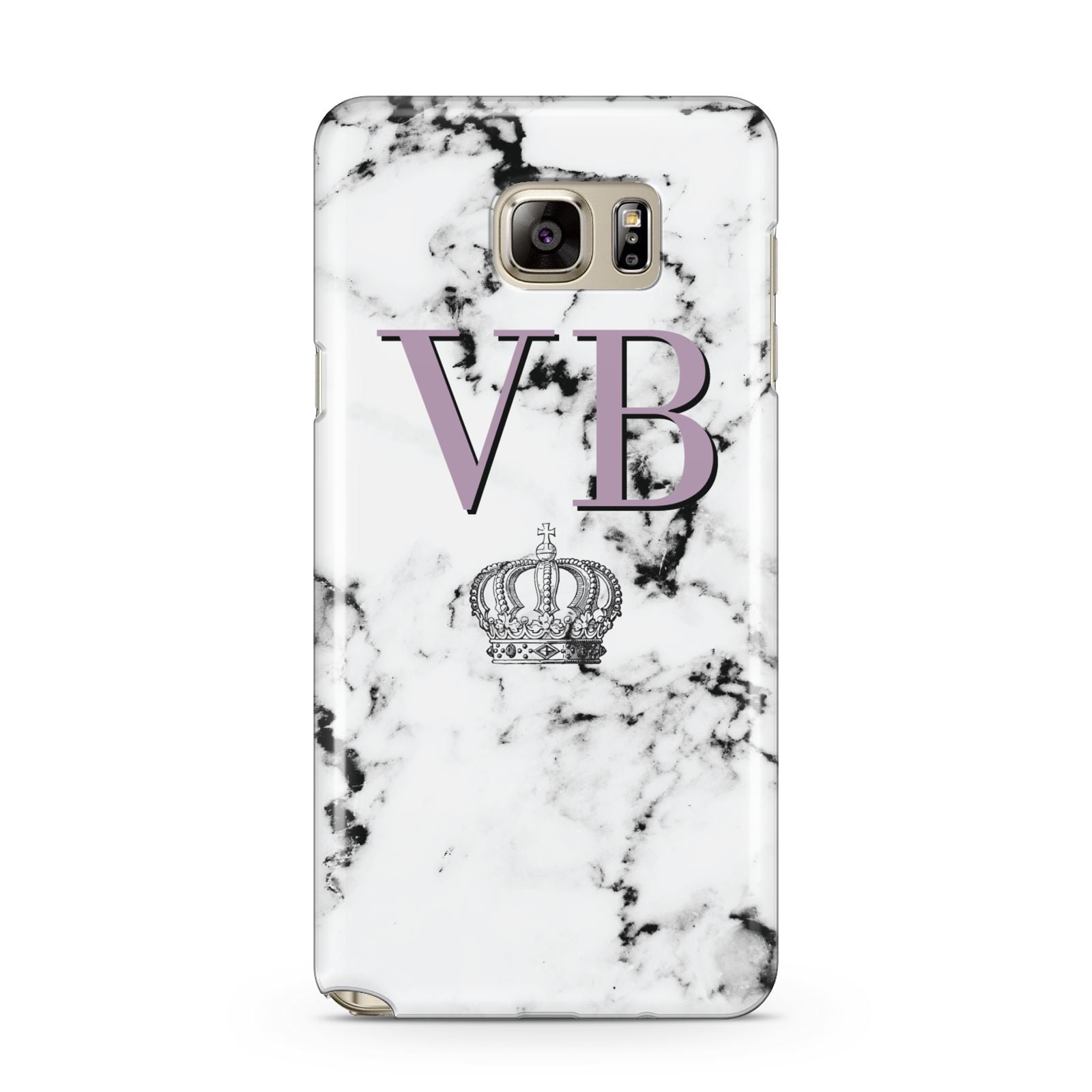 Personalised Princess Crown Initials Marble Samsung Galaxy Note 5 Case