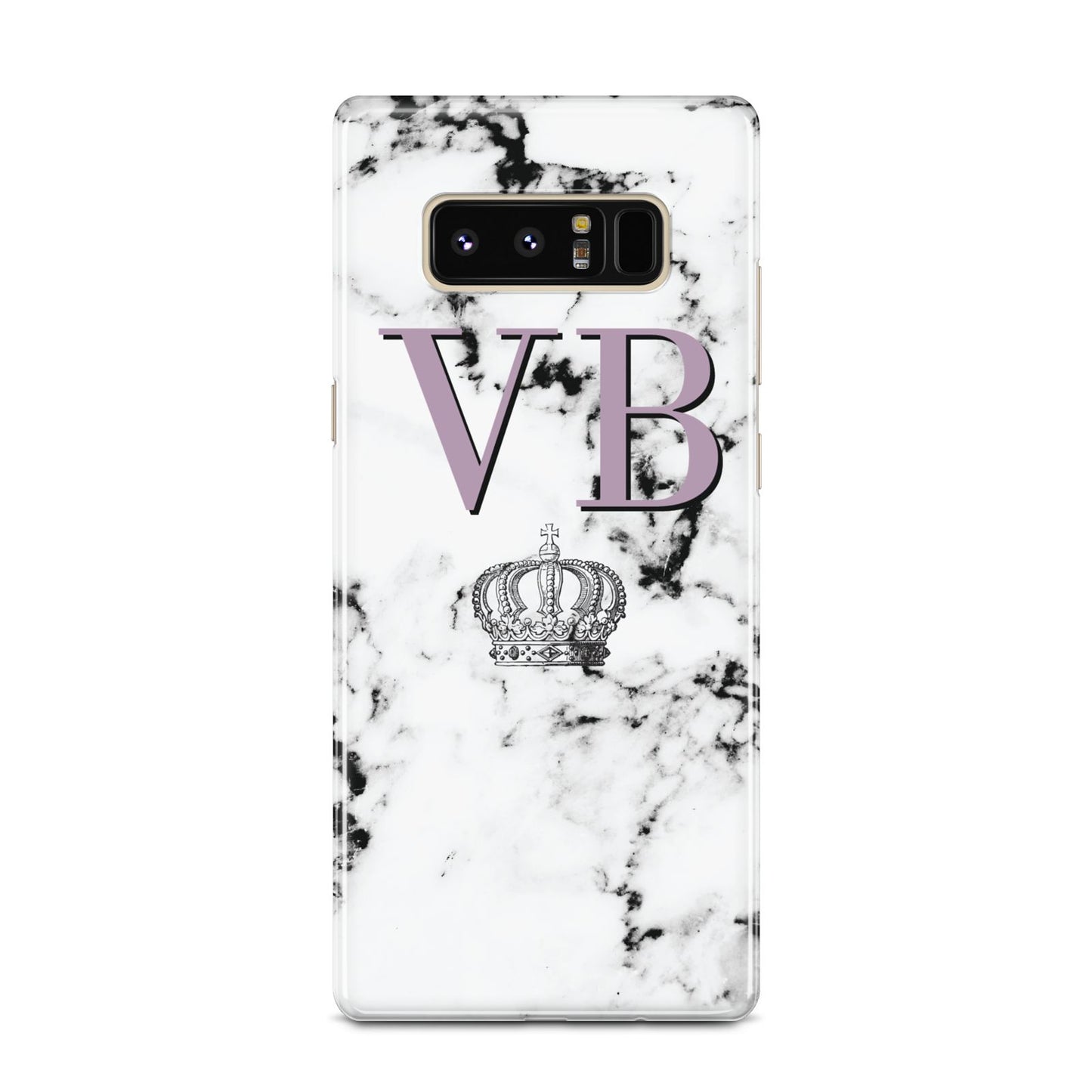 Personalised Princess Crown Initials Marble Samsung Galaxy Note 8 Case