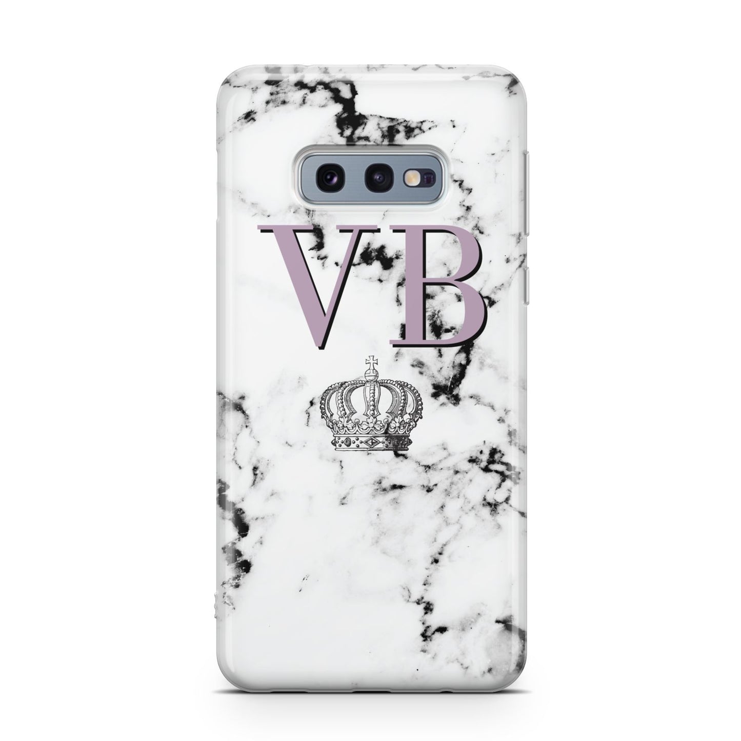 Personalised Princess Crown Initials Marble Samsung Galaxy S10E Case
