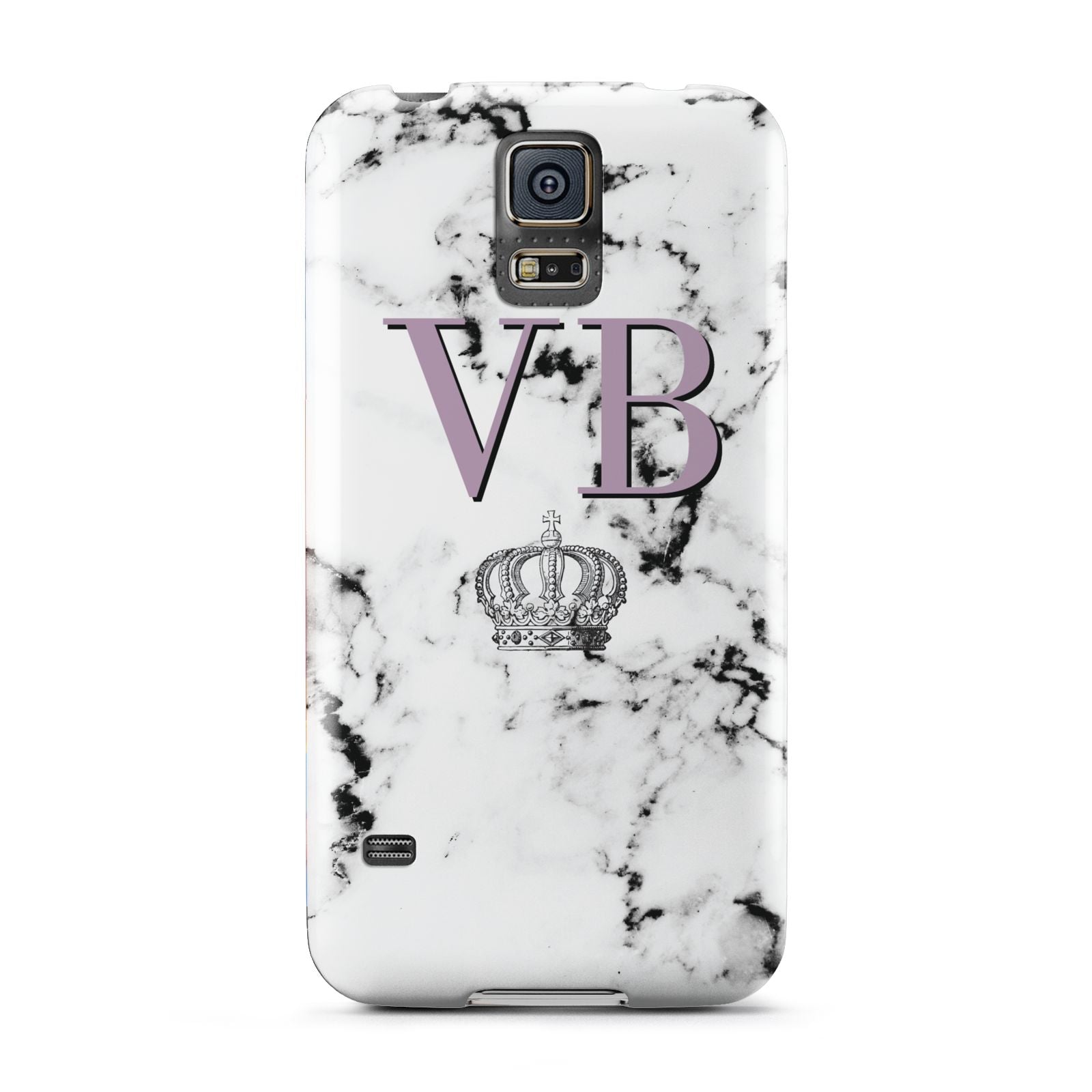 Personalised Princess Crown Initials Marble Samsung Galaxy S5 Case