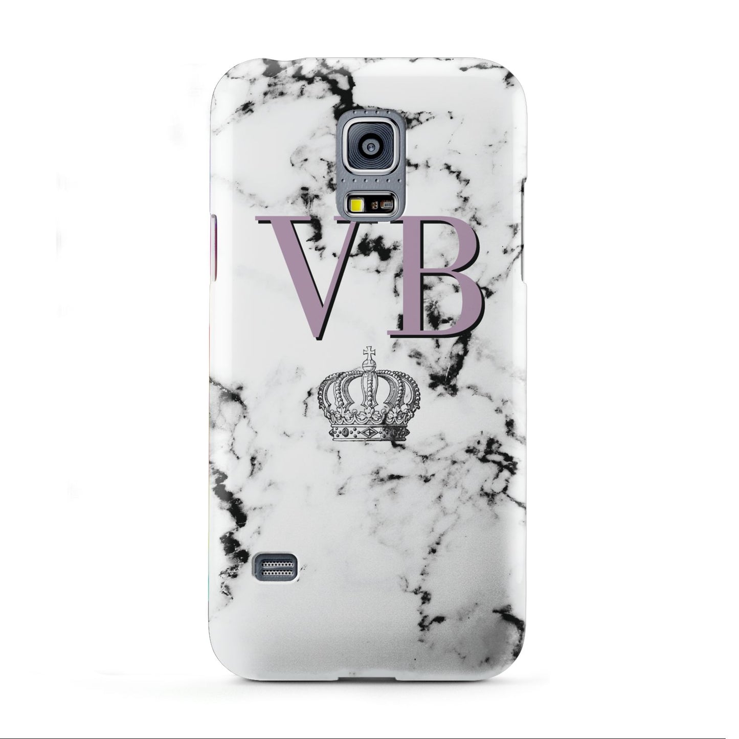 Personalised Princess Crown Initials Marble Samsung Galaxy S5 Mini Case
