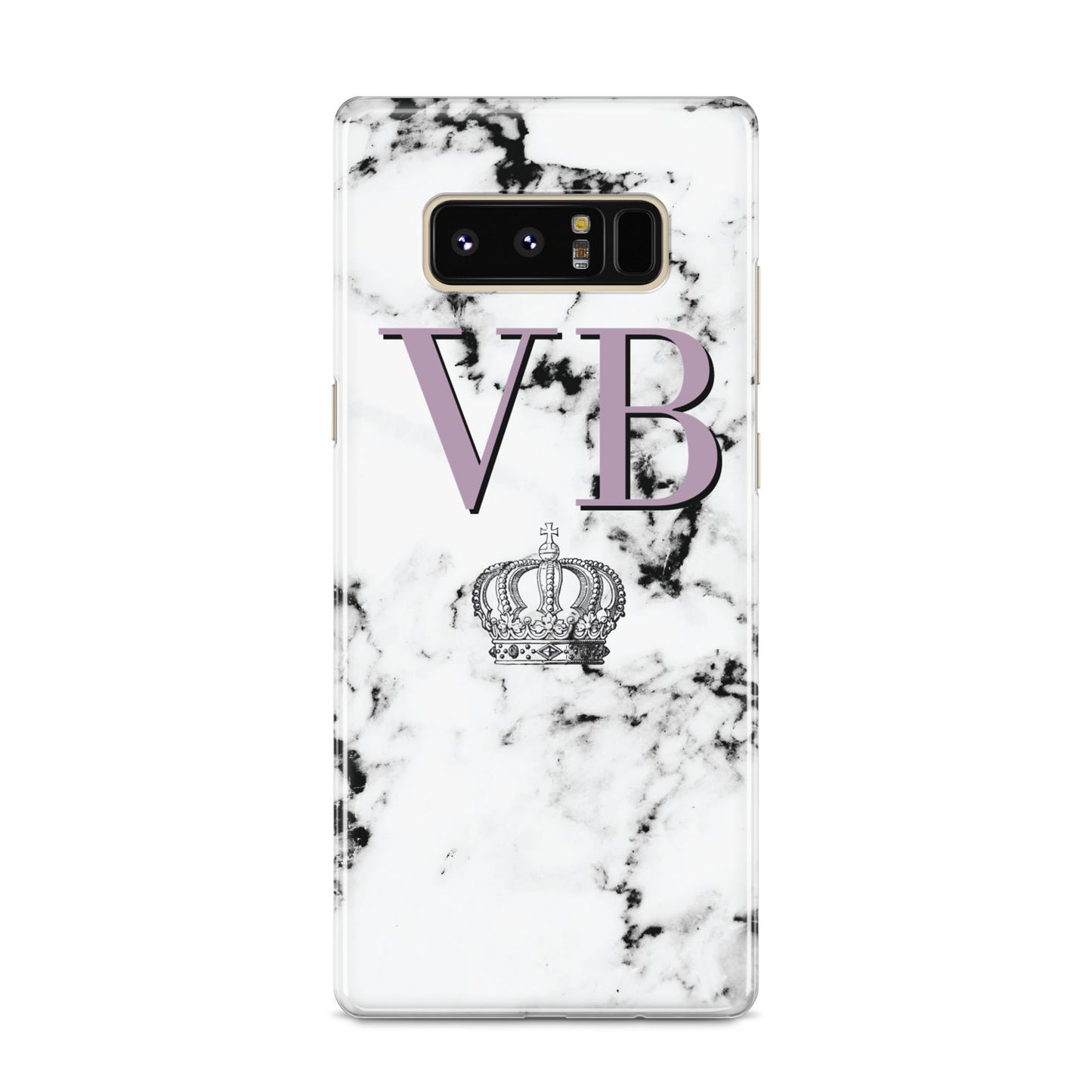 Personalised Princess Crown Initials Marble Samsung Galaxy S8 Case