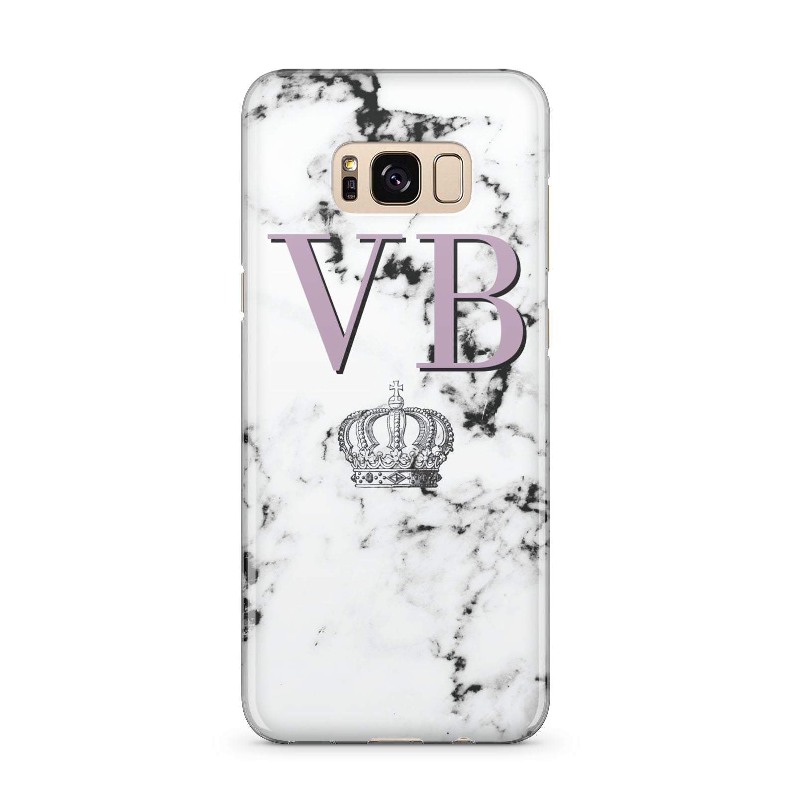 Personalised Princess Crown Initials Marble Samsung Galaxy S8 Plus Case