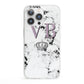 Personalised Princess Crown Initials Marble iPhone 13 Pro Clear Bumper Case