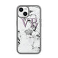 Personalised Princess Crown Initials Marble iPhone 14 Clear Tough Case Starlight