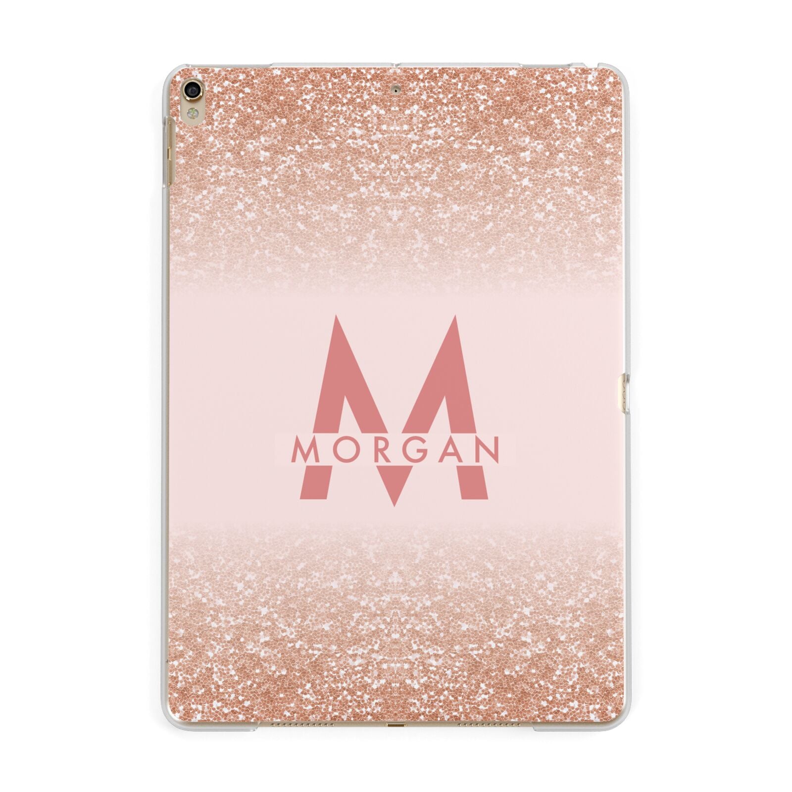 Personalised Printed Glitter Name Initials Apple iPad Gold Case