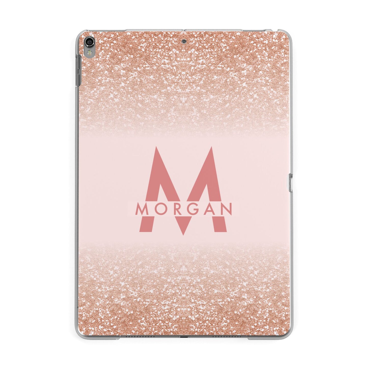 Personalised Printed Glitter Name Initials Apple iPad Grey Case