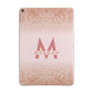 Personalised Printed Glitter Name Initials Apple iPad Rose Gold Case